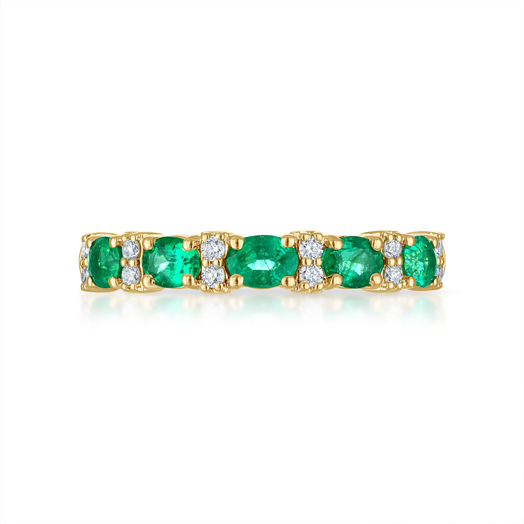 Oval Emerald and Diamond Ring