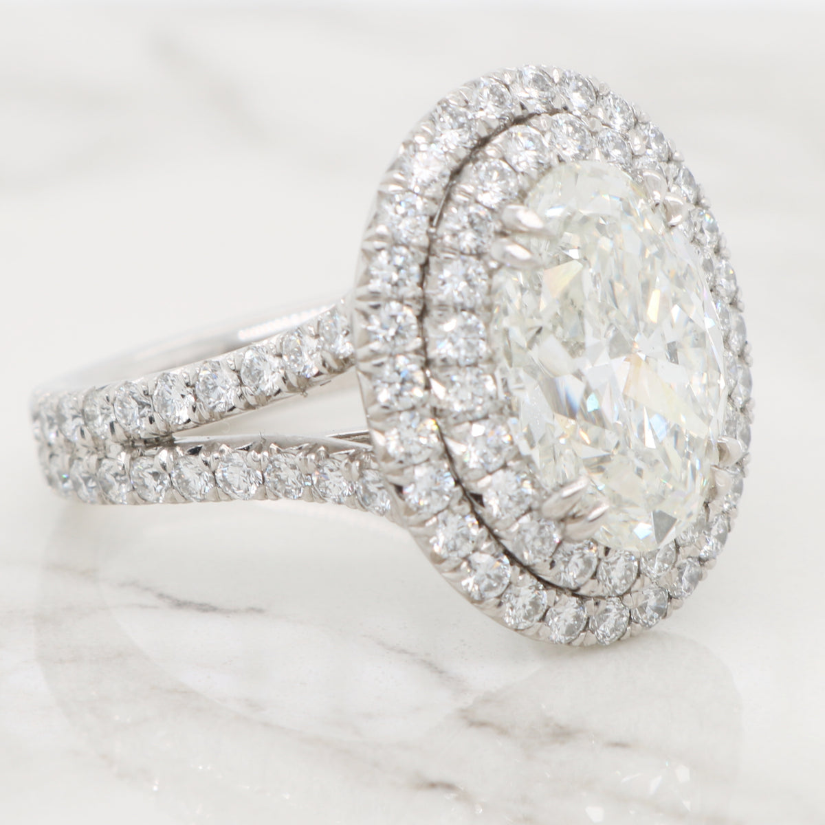 4ct Oval Double Halo Engagement Ring – Siroo1