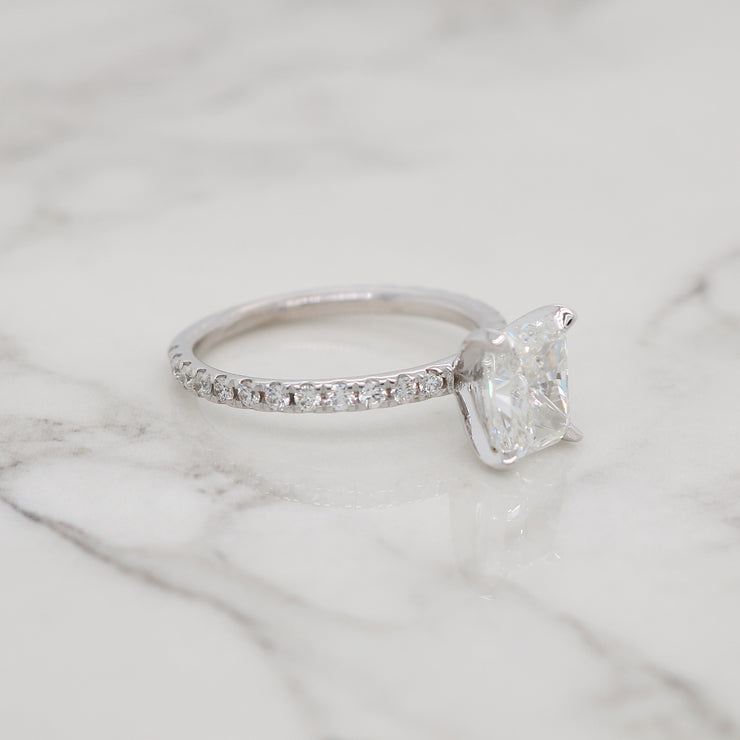 1.7ct Radiant Petite Pave Engagement Ring