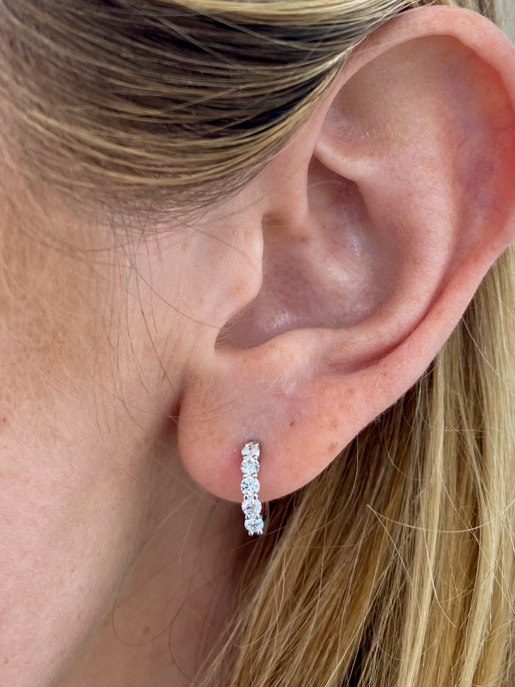 Shared Prong Diamond Huggies - 0.50ct