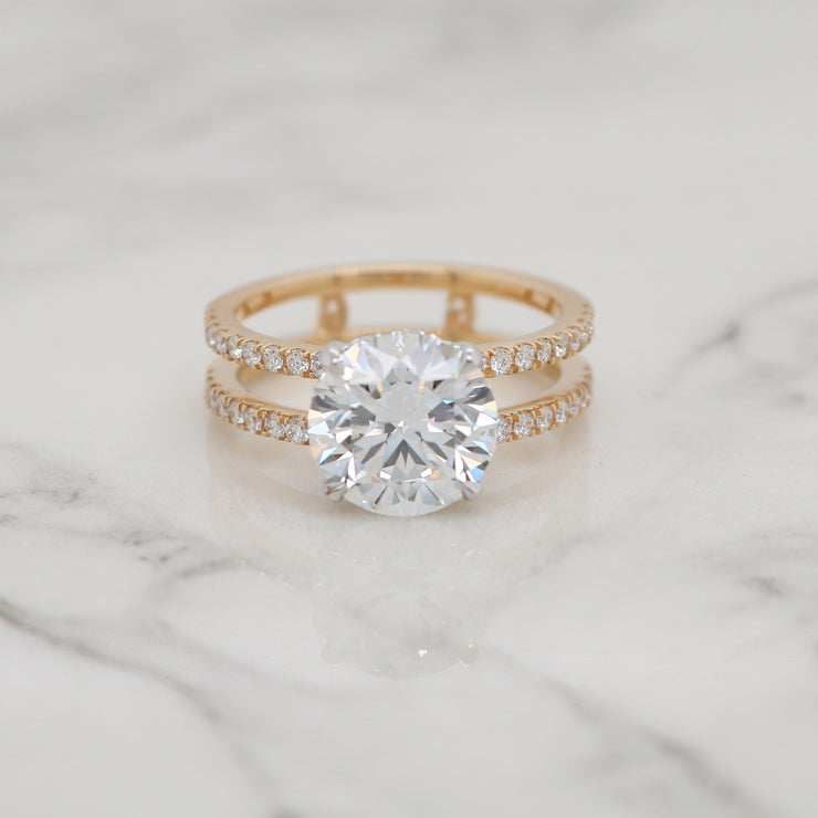 Double Row Pave Diamond Ring