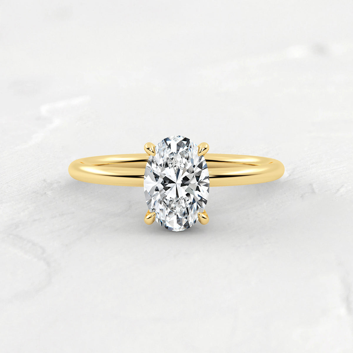 Reverse Hidden Halo, Oval Diamond – Siroo