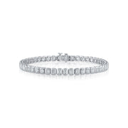 Lab Grown Emerald Cut Bezel Tennis Bracelet