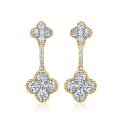 Clover Diamond Drop Earrings