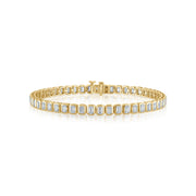 Lab Grown Emerald Cut Bezel Tennis Bracelet