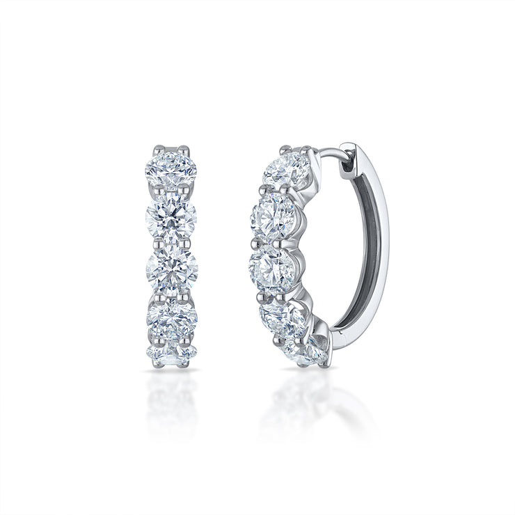 Shared Prong Diamond Huggies - 2ct