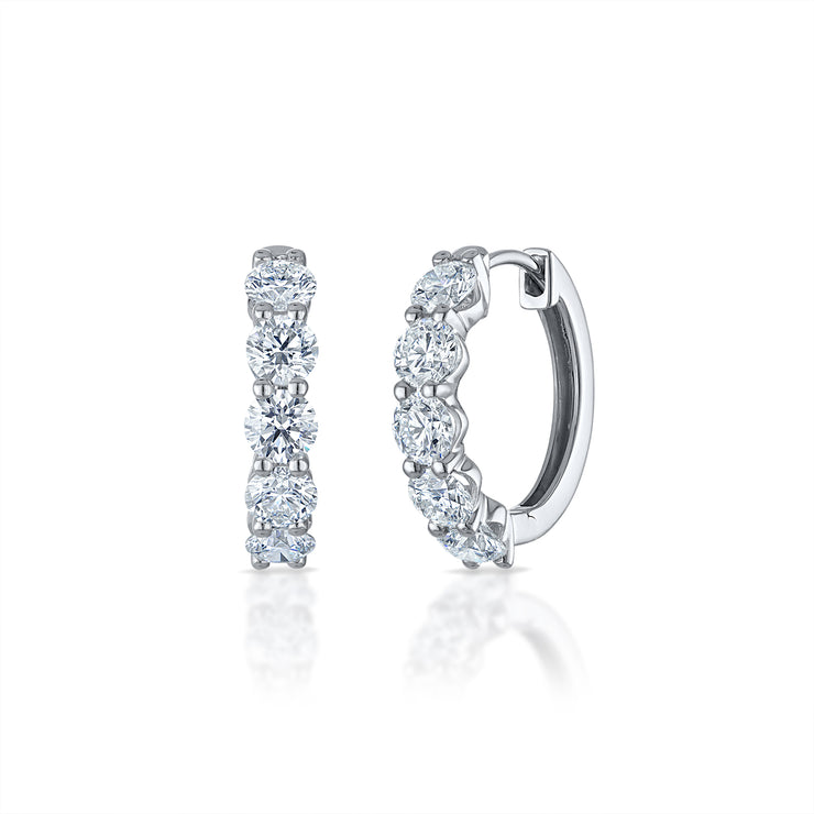 Shared Prong Diamond Huggies - 1.50ct
