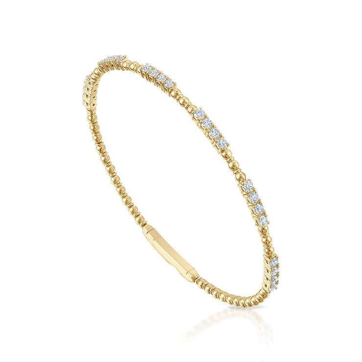 Siroo Cluster Diamond Beaded Flex Bangle
