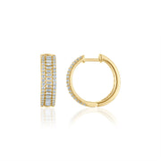 Round & Baguette Diamond Hoops