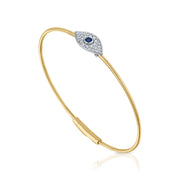 Siroo Evil Eye Sapphire & Diamond Flex Bangle
