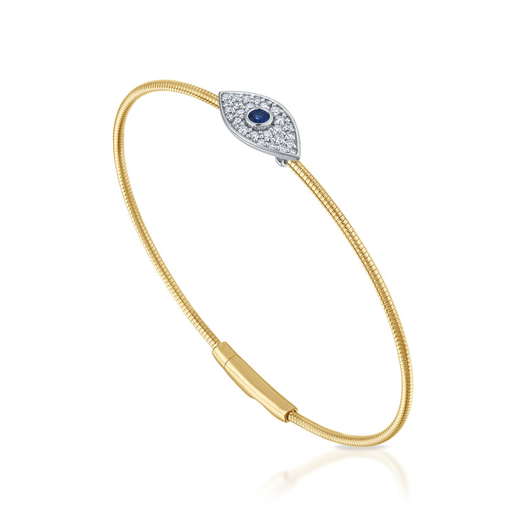 Siroo Evil Eye Sapphire & Diamond Flex Bangle
