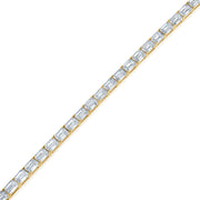 Emerald Cut East West Tennis Prong Bracelet