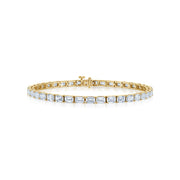 Emerald Cut East West Tennis Prong Bracelet