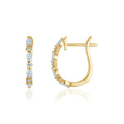 Round and Marquise Single Prong Diamond Hoop