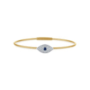 Siroo Evil Eye Sapphire & Diamond Flex Bangle