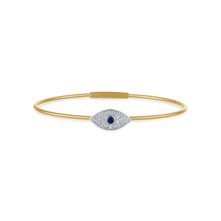 Siroo Evil Eye Sapphire & Diamond Flex Bangle