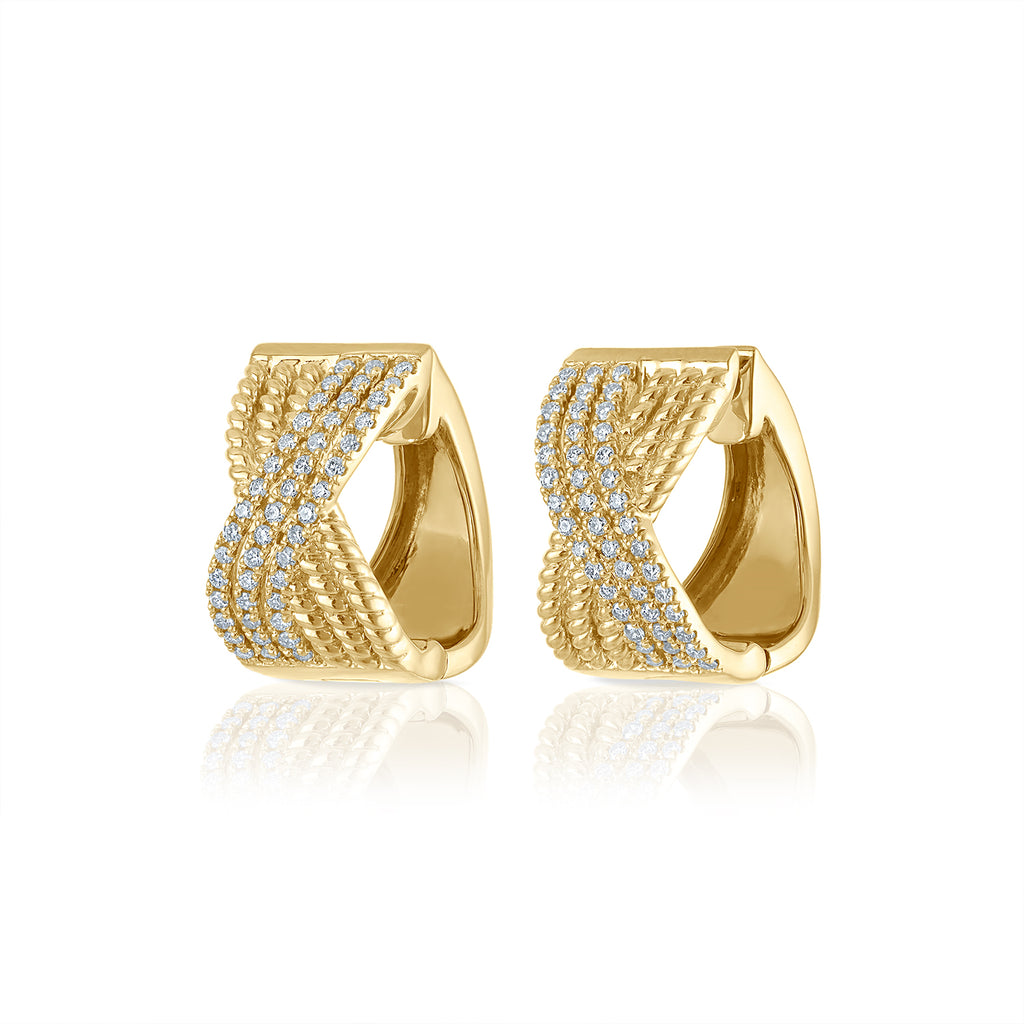 Criss Cross Diamond Huggie – Siroo