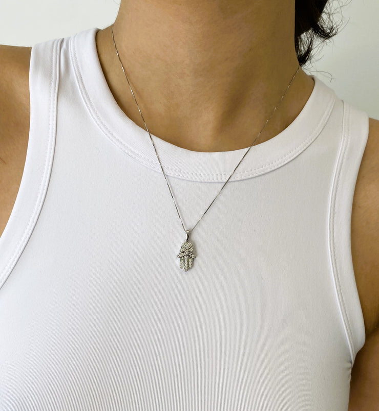 Hamsa Diamond Necklace