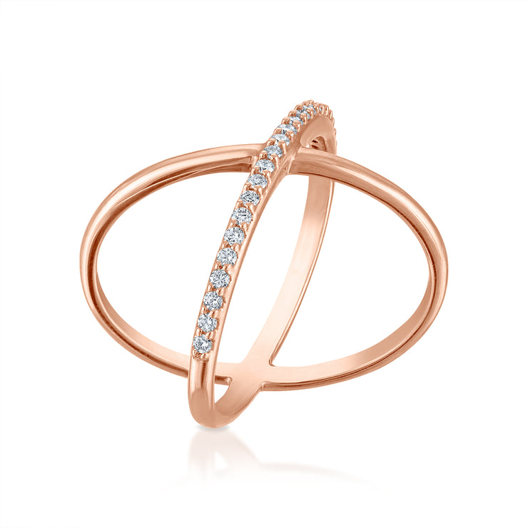 Diamond Criss Cross Ring