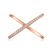 Diamond Criss Cross Ring