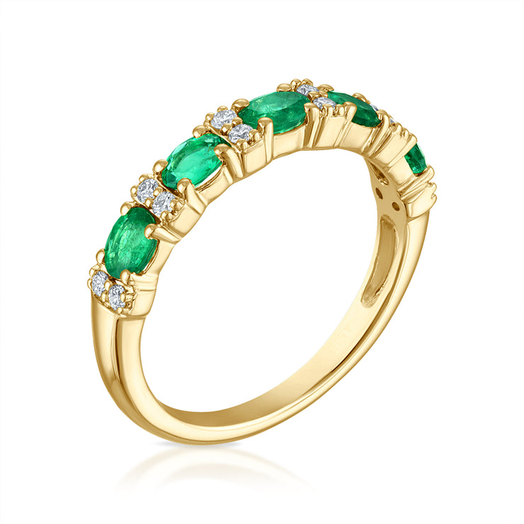 Oval Emerald and Diamond Ring