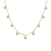 Clover Diamond Drop Necklace
