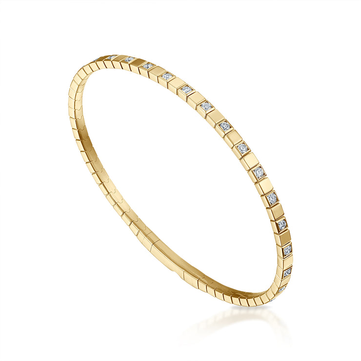 Siroo Alternating Diamond Flex Bangle