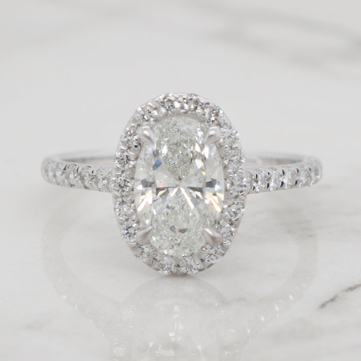 1.5ct Oval Halo Engagement Ring