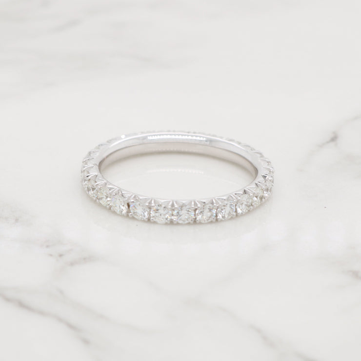 French Pave Diamond Eternity Ring - 1ct