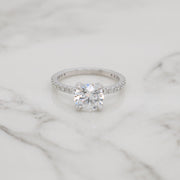 1ct Round Petite Pave Engagement Ring