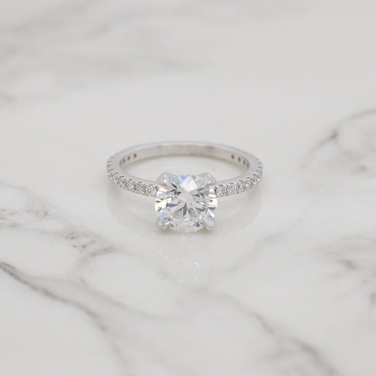 1ct Round Petite Pave Engagement Ring