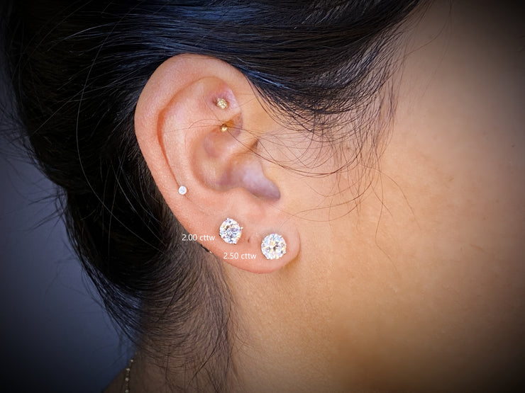 Diamond studs 2 carat total weight Clearance