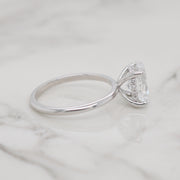 2ct Oval Petite Band with Hidden Halo Engagement Ring