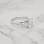 2ct Princess 3 Stone Trapezoids Engagement Ring
