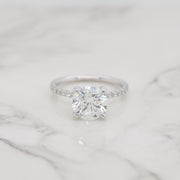 2ct Round Petite Pave Engagement Ring