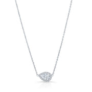 Pear Shaped Diamond Halo Necklace