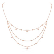 Triple Strand Bezel-Set Diamond Necklace
