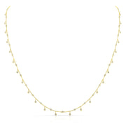 Bezel-Set Diamond Drop Necklace