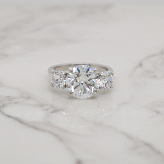 Round Cut Three Stone Engagement Ring