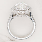 4ct Oval Double Halo Engagement Ring