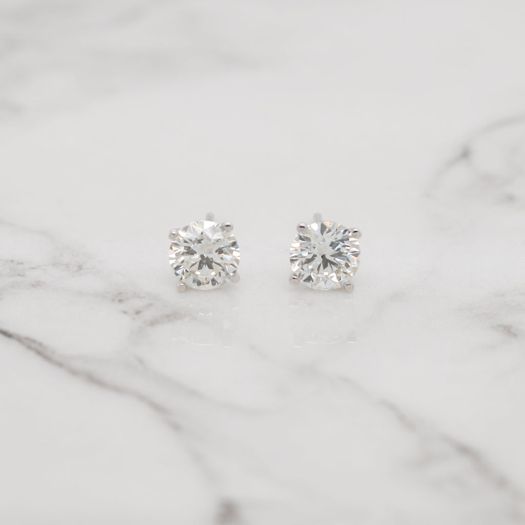 Single Stone Brilliant Cut Diamond Earrings - Hancocks Jewellers