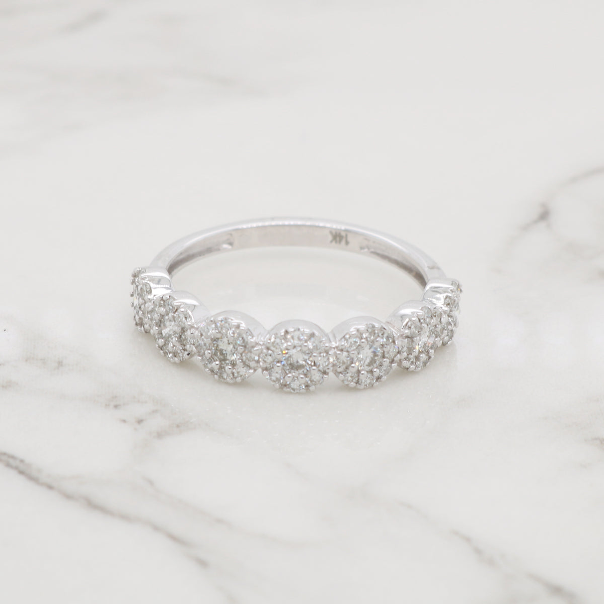 7 Stone Halo Diamond Ring – Siroo