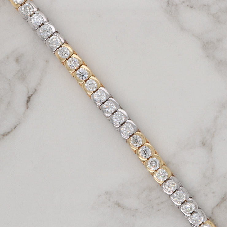 Two-Tone Diamond Bezel Bracelet - 5.5ct