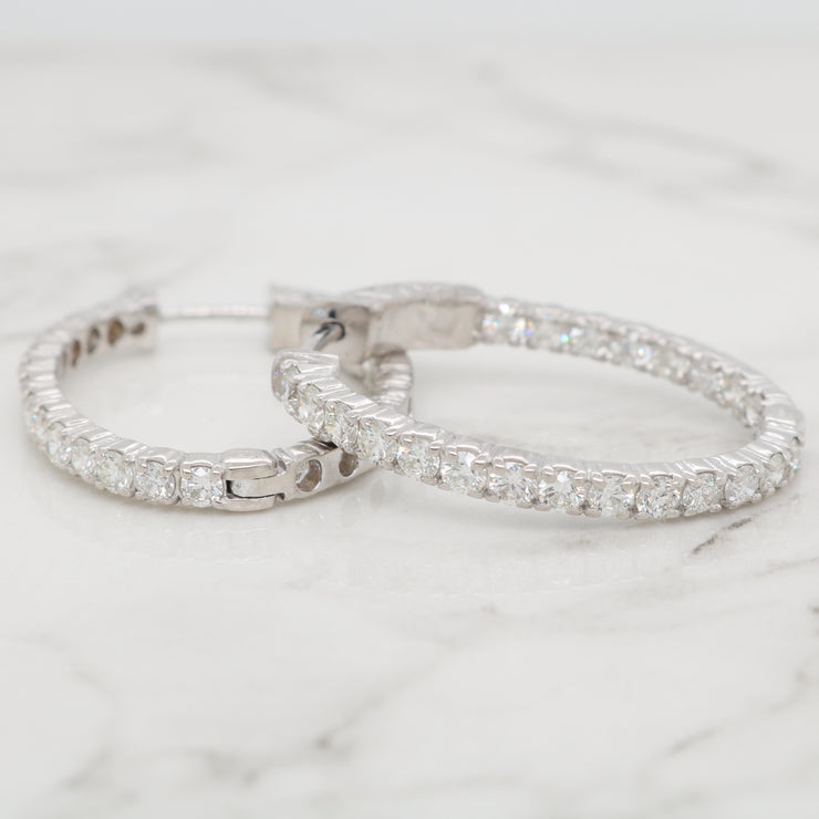 Inside Out Diamond Oval Hoops - 2.00ct