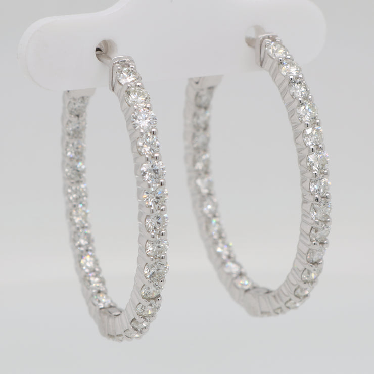 Inside Out Diamond Oval Hoops - 3.50ct