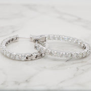 Inside Out Diamond Oval Hoops - 4.00ct