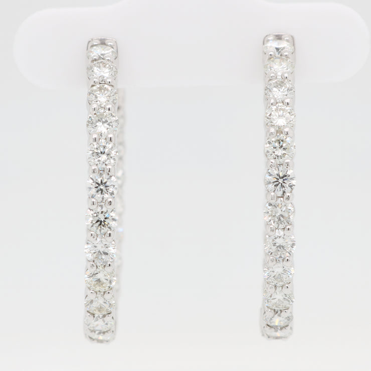 Inside Out Diamond Oval Hoops - 4.00ct