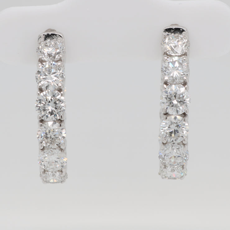 Inside Out Diamond Oval Hoops - 5.00ct