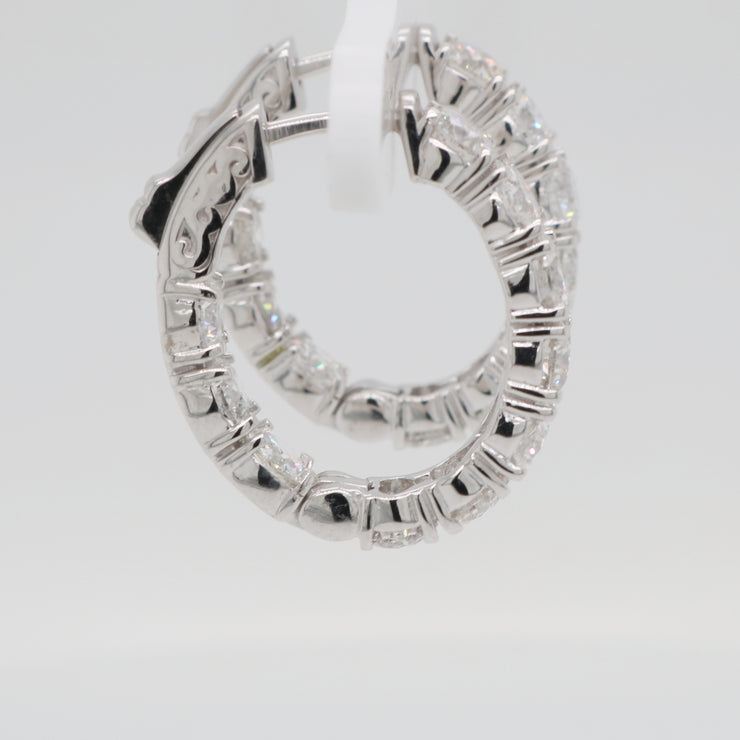 Inside Out Diamond Oval Hoops - 5.00ct