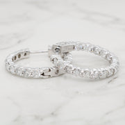 Inside Out Diamond Round Hoops - 2.50ct